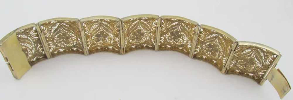 Vintage Chinese Export Gilt Filigree Wire Work Br… - image 3