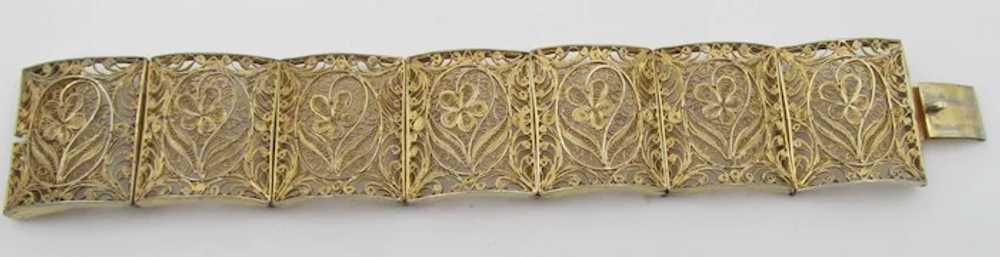 Vintage Chinese Export Gilt Filigree Wire Work Br… - image 5