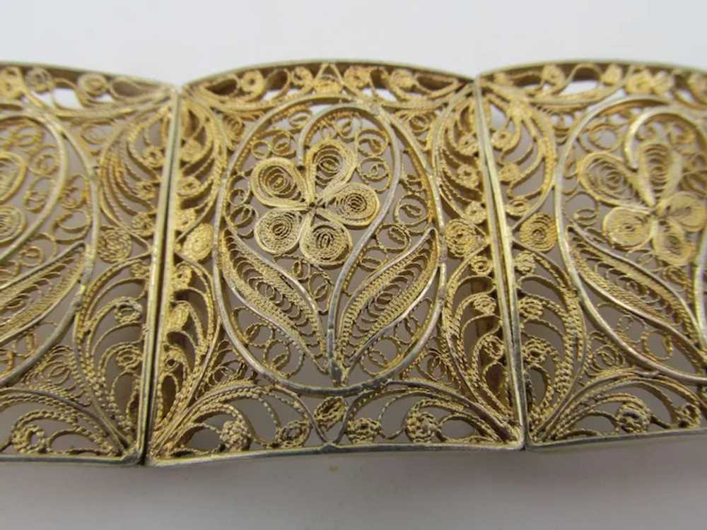 Vintage Chinese Export Gilt Filigree Wire Work Br… - image 6