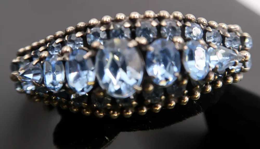 Exquisite Kramer of New York Blue Rhinestone Brac… - image 6