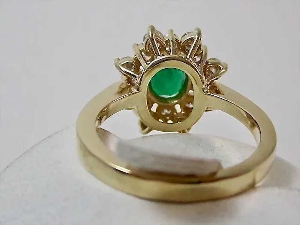 Estate Natural Emerald & Diamond Ring 14K - image 5