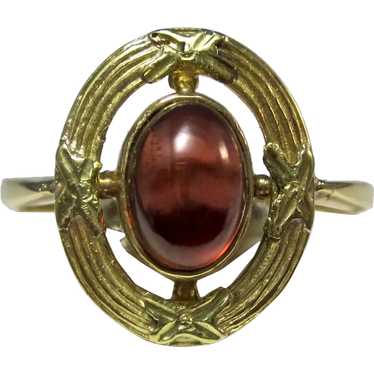 Antique Edwardian Garnet Ring 18K