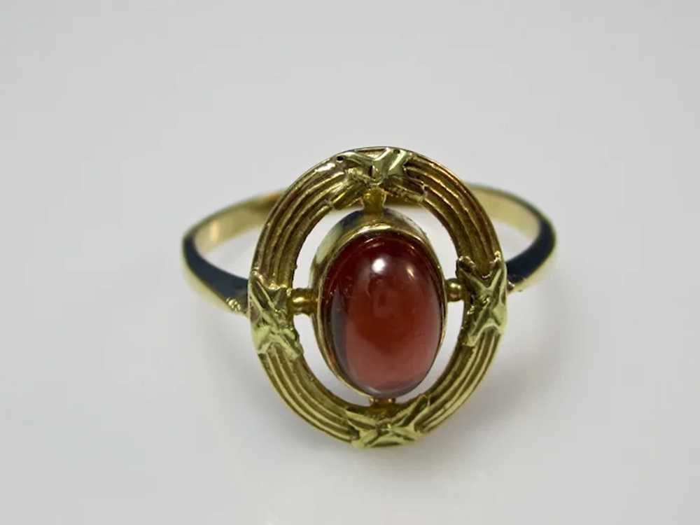 Antique Edwardian Garnet Ring 18K - image 2