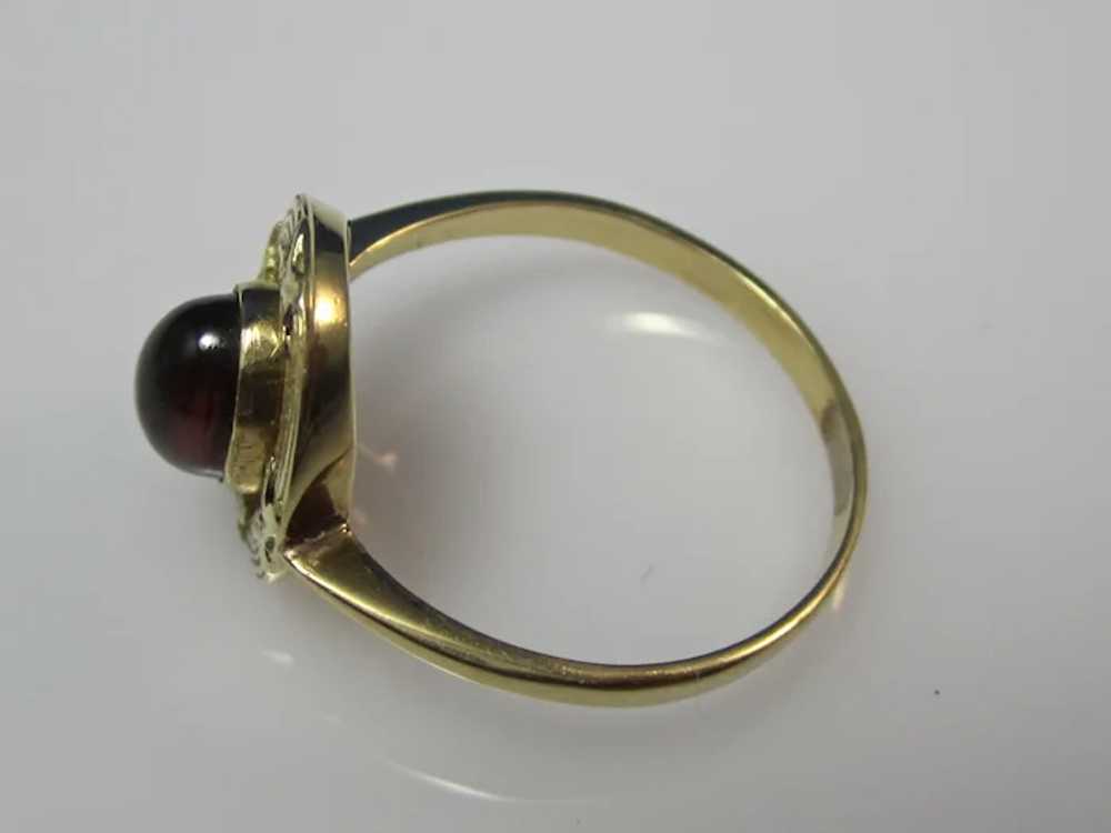 Antique Edwardian Garnet Ring 18K - image 4