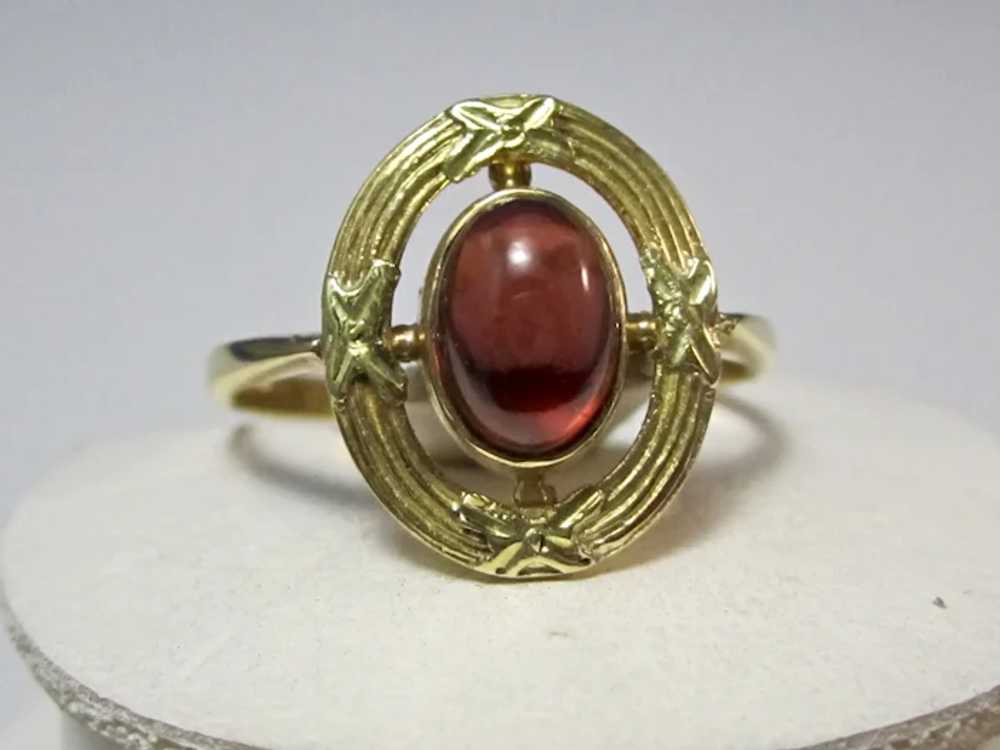 Antique Edwardian Garnet Ring 18K - image 5