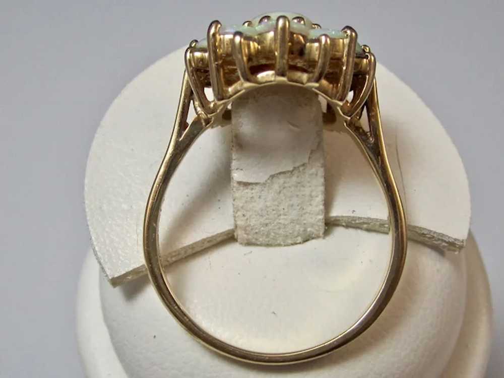 Estate Natural Opal & Diamond Ring 14K - image 6