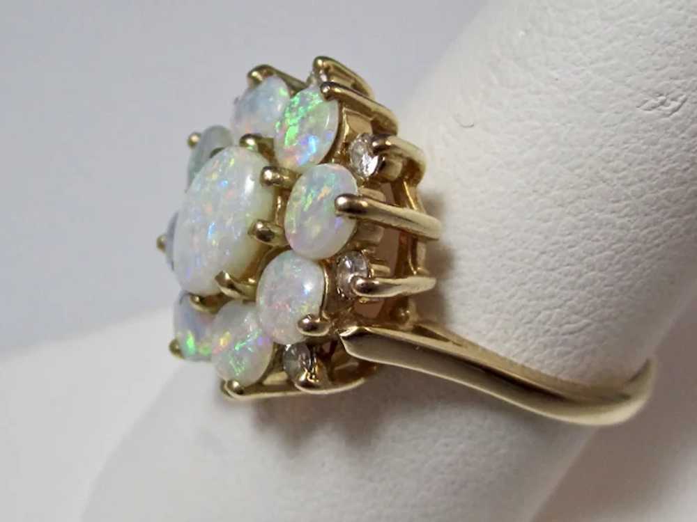 Estate Natural Opal & Diamond Ring 14K - image 7