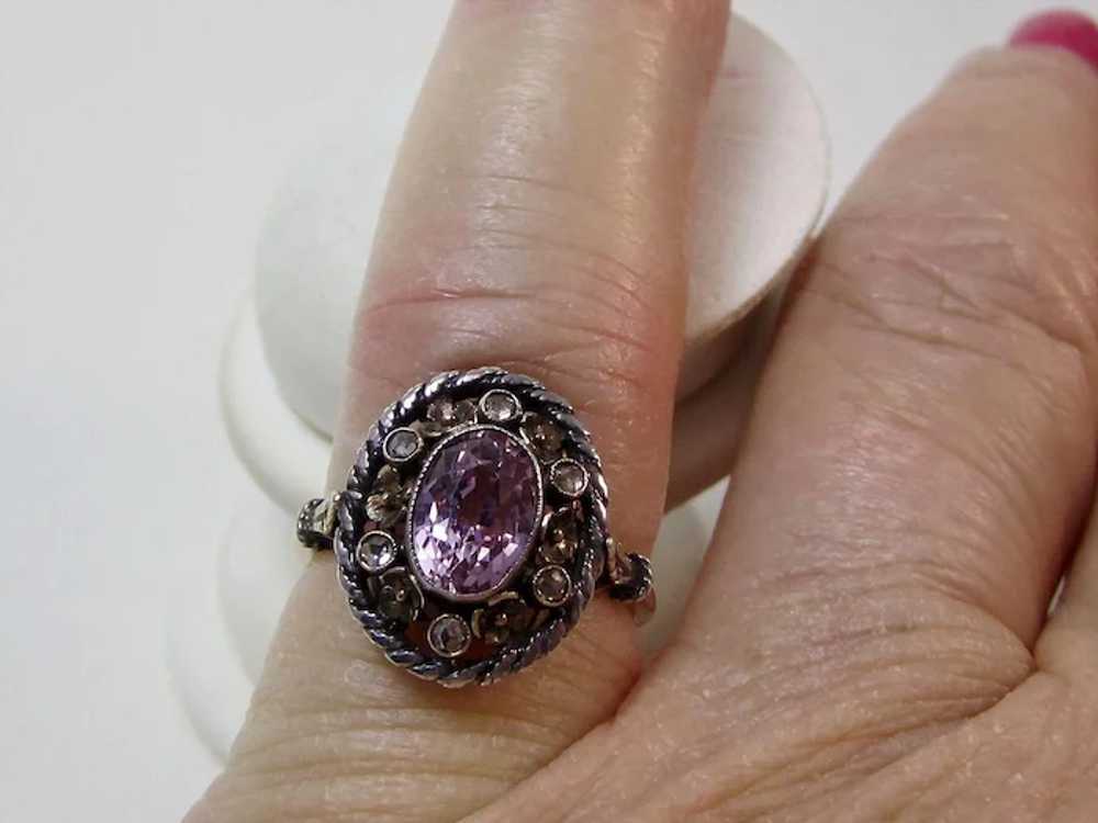 Antique Victorian Natural Purple Sapphire & Diamo… - image 2