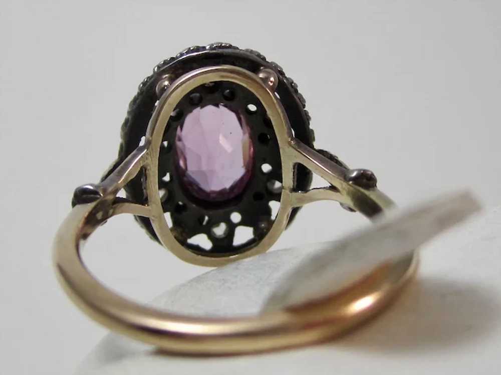 Antique Victorian Natural Purple Sapphire & Diamo… - image 5