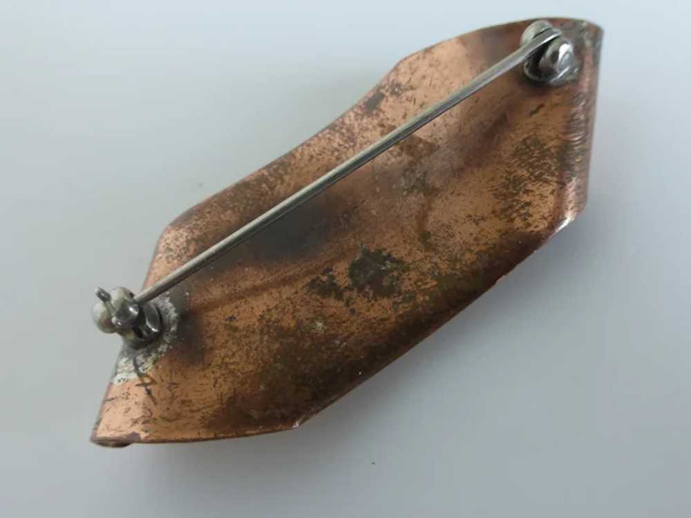 Mid-Century Copper Pin with Coil - image 6