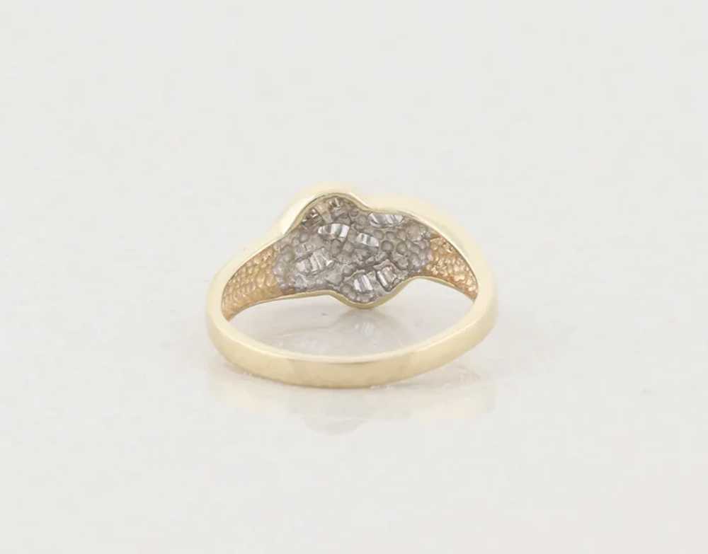 10k Yellow Gold Baguette Diamond Ring Size 7 - image 7