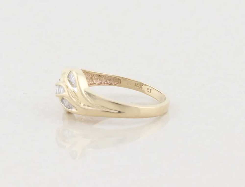 10k Yellow Gold Baguette Diamond Ring Size 7 - image 8