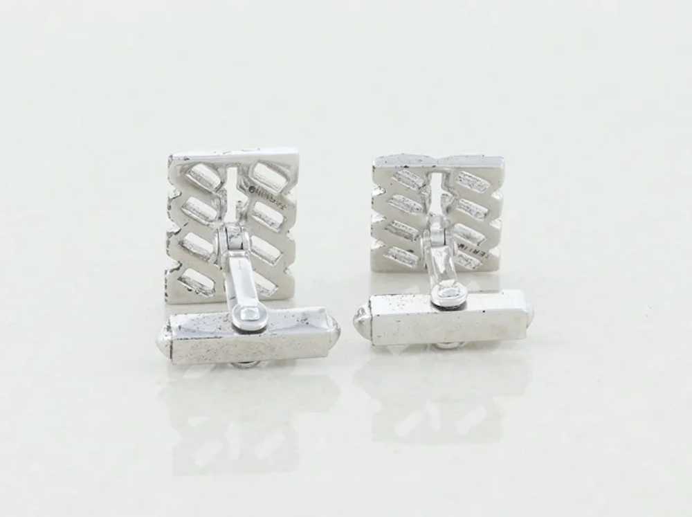 Men's Sterling Silver Marcasite Bullet Back Cuffl… - image 4