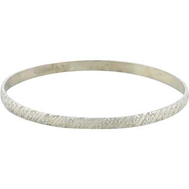 Sterling Silver Bangle Bracelet 8" inch Round 2 5/