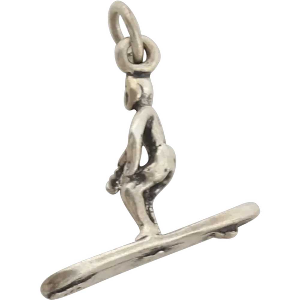 Sterling Silver Beach Surfer Charm or Pendant - image 1