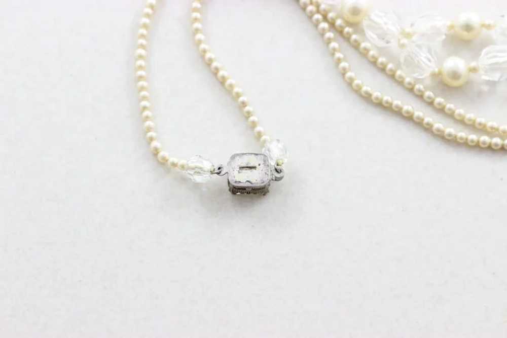 Sterling Silver Cultured Seed Pearl and Crystal N… - image 9