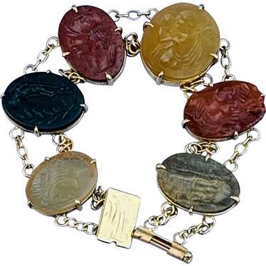 Bracelet of hardstone cameos, Late Victorian - image 1