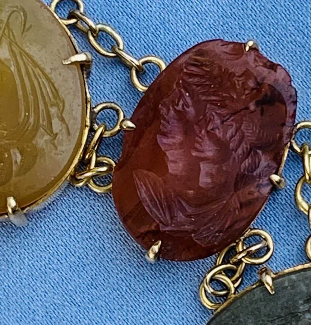 Bracelet of hardstone cameos, Late Victorian - image 3