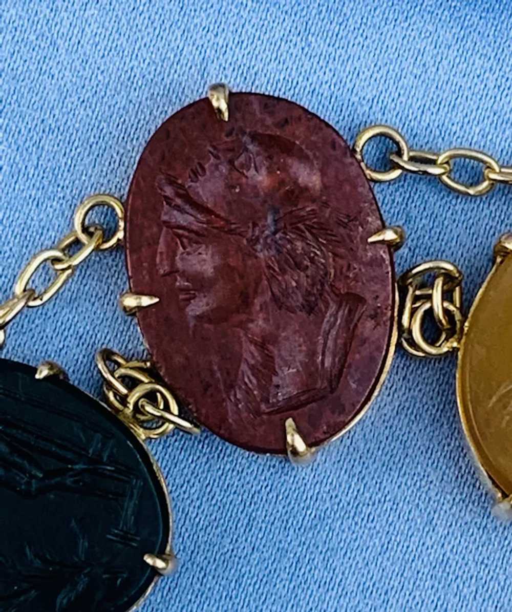 Bracelet of hardstone cameos, Late Victorian - image 5
