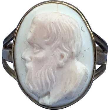 Angelskin Coral Cameo Ring, Victorian - image 1