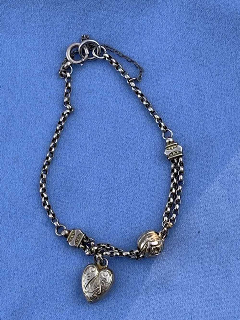 9 Carat Heart Bracelet, Late Victorian - image 2
