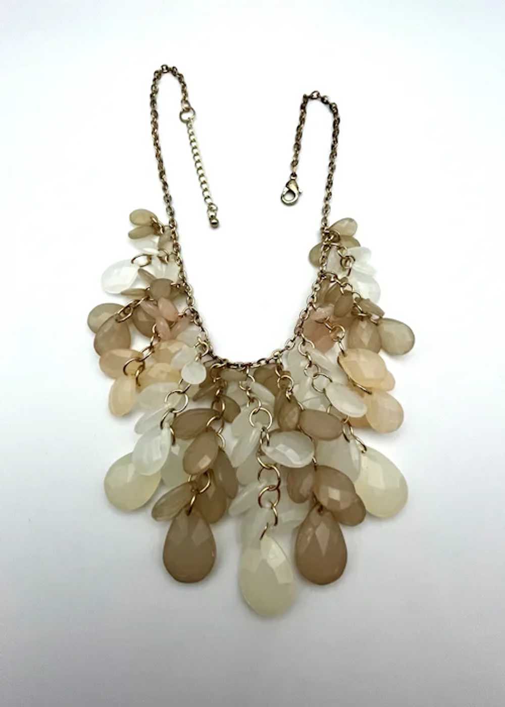 Drop Front Dangling Cream and Beige Teardrop Acry… - image 10