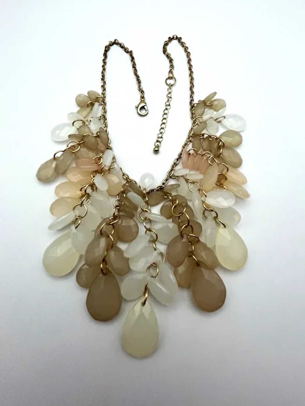 Drop Front Dangling Cream and Beige Teardrop Acry… - image 12