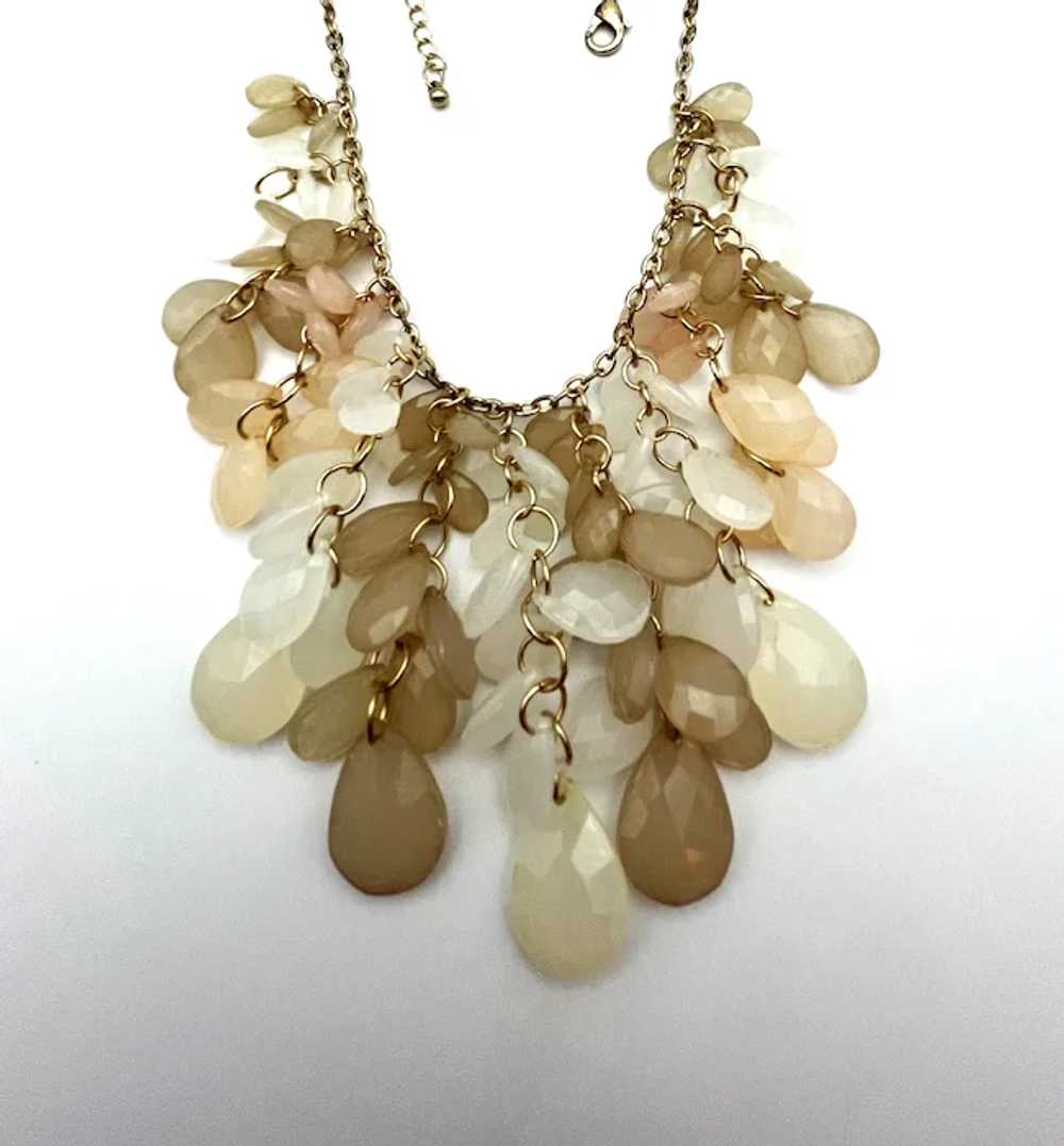 Drop Front Dangling Cream and Beige Teardrop Acry… - image 3