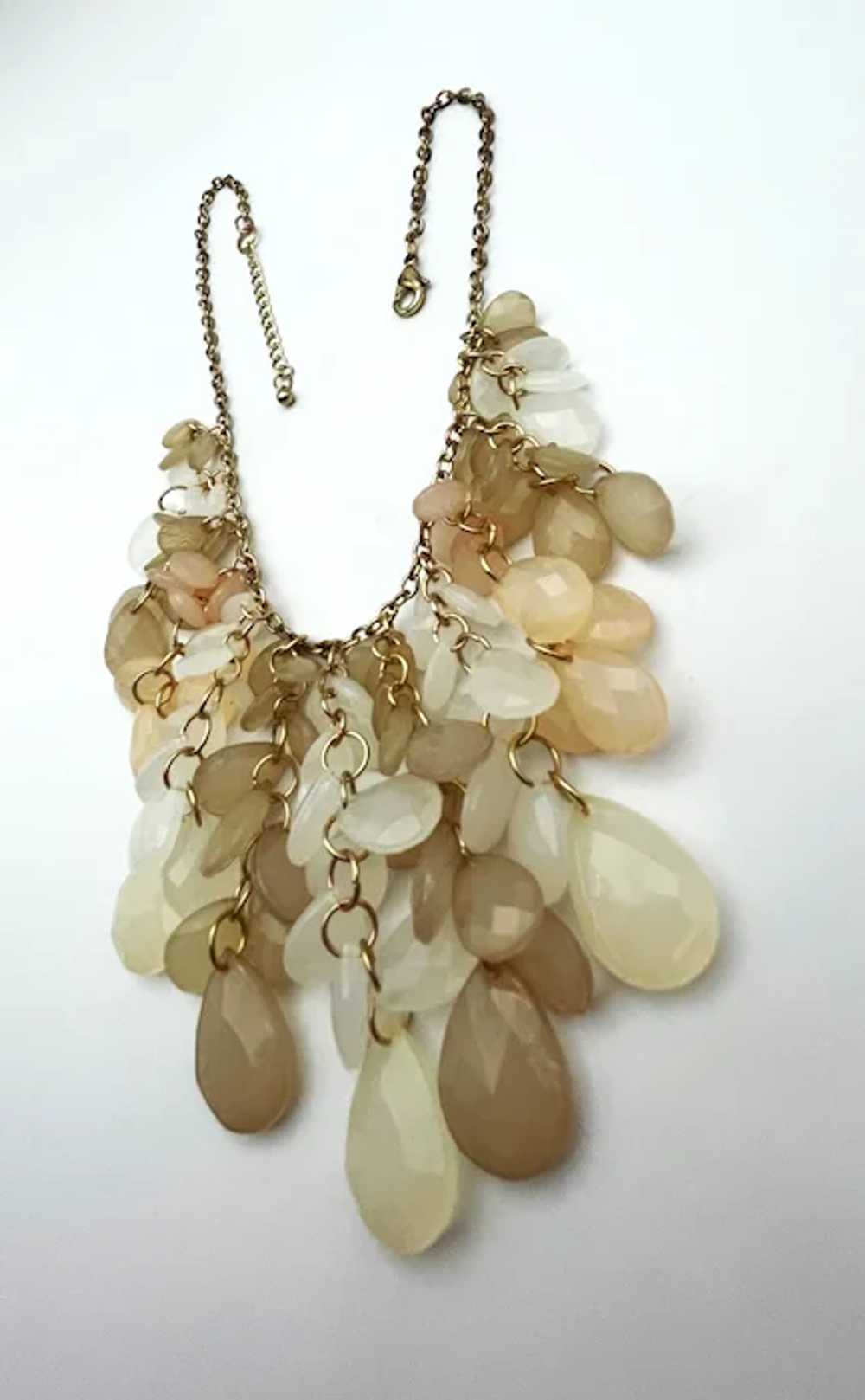 Drop Front Dangling Cream and Beige Teardrop Acry… - image 5