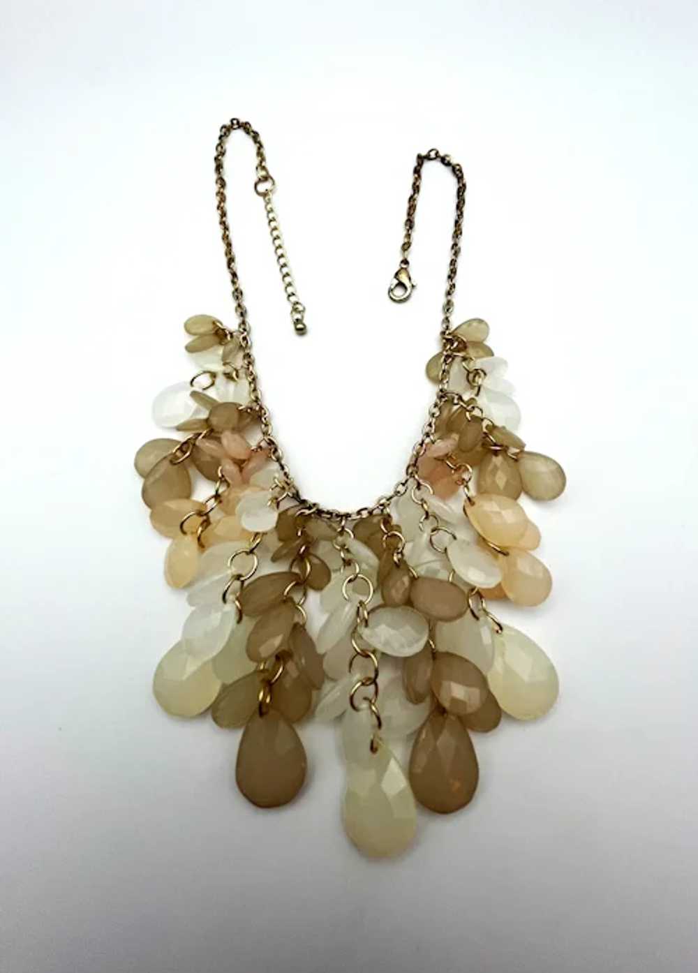 Drop Front Dangling Cream and Beige Teardrop Acry… - image 6