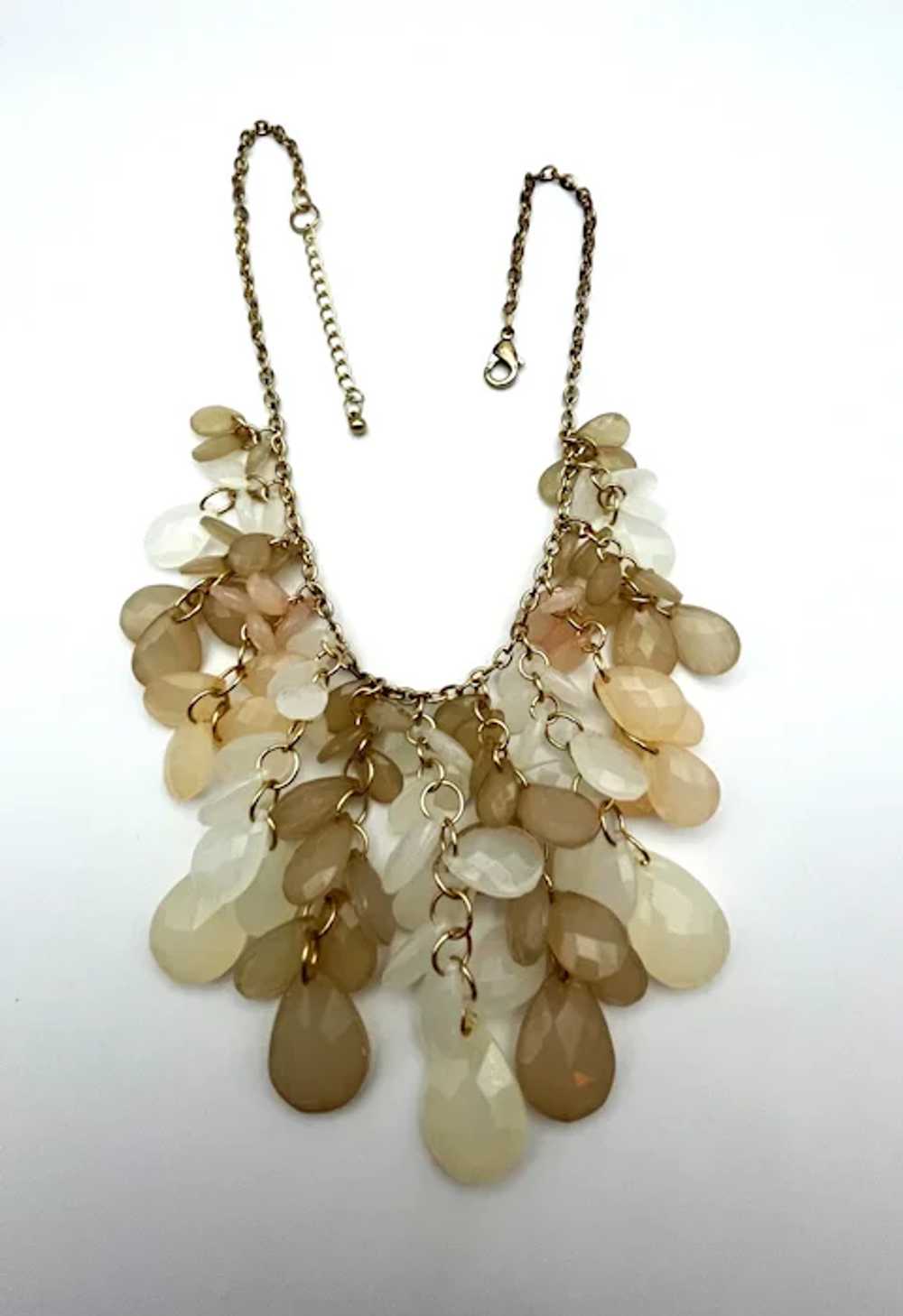 Drop Front Dangling Cream and Beige Teardrop Acry… - image 7