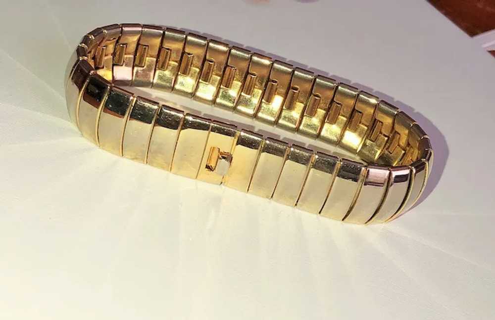 Polished Goldtone Rectangle Shaped Linked Bracelet - image 12