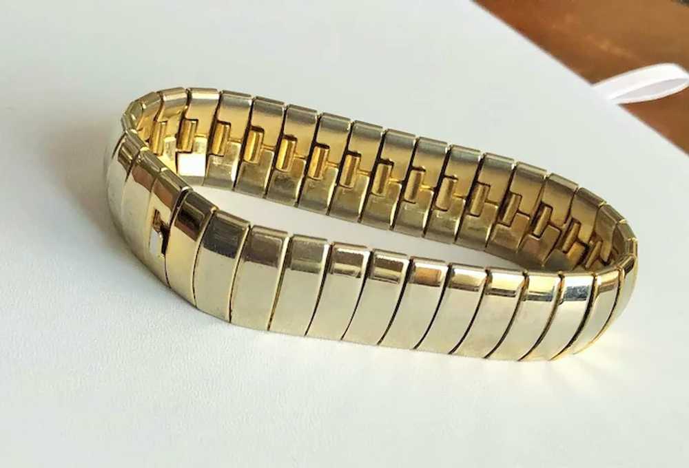 Polished Goldtone Rectangle Shaped Linked Bracelet - image 3