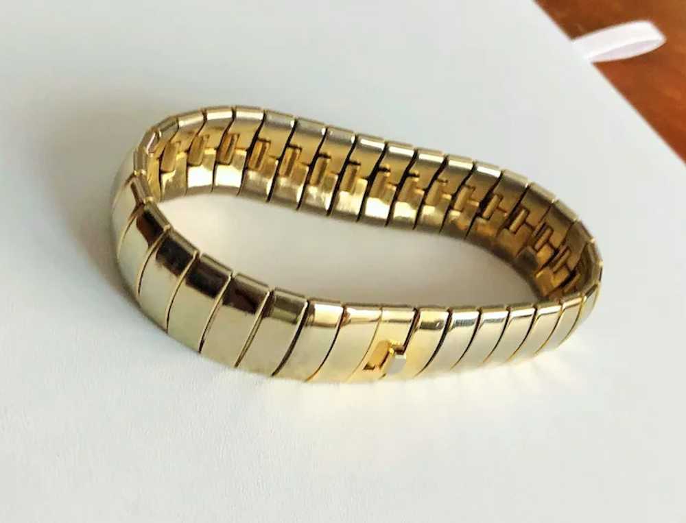 Polished Goldtone Rectangle Shaped Linked Bracelet - image 4