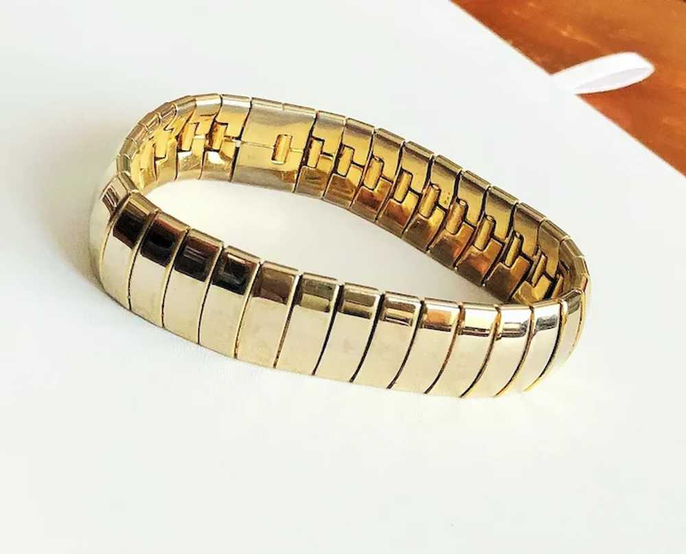 Polished Goldtone Rectangle Shaped Linked Bracelet - image 5