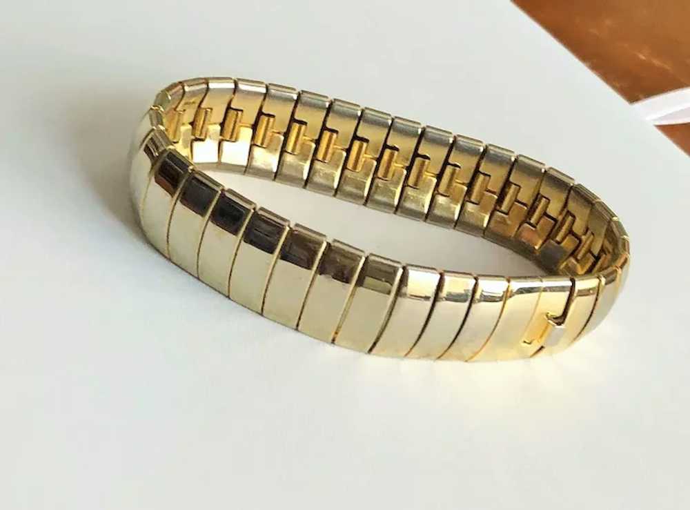 Polished Goldtone Rectangle Shaped Linked Bracelet - image 6