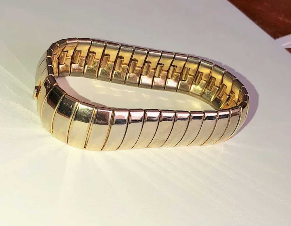 Polished Goldtone Rectangle Shaped Linked Bracelet - image 9