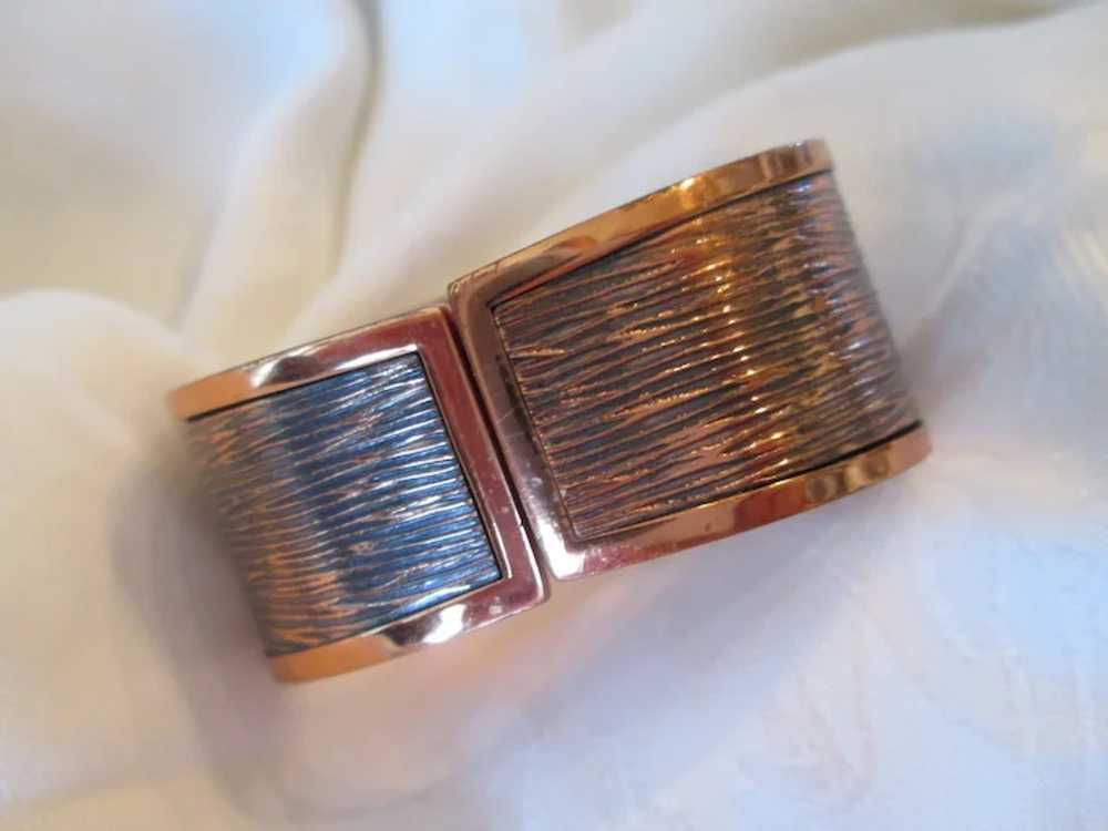 Renoir Hefty Mid-Century Copper Hinged Bracelet &… - image 3
