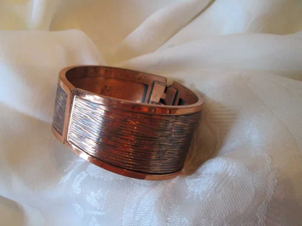 Renoir Hefty Mid-Century Copper Hinged Bracelet &… - image 4