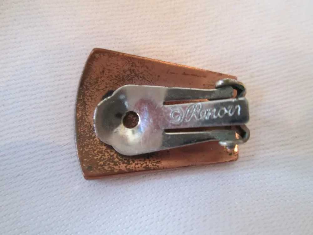 Renoir Hefty Mid-Century Copper Hinged Bracelet &… - image 8