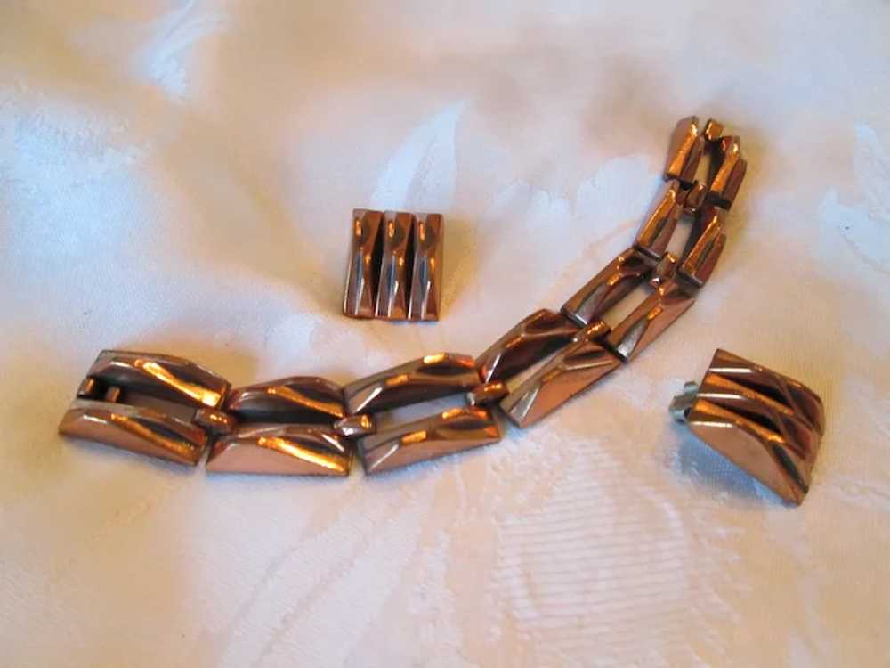 Renoir Seven-link Copper Bracelet & Earrings - image 2