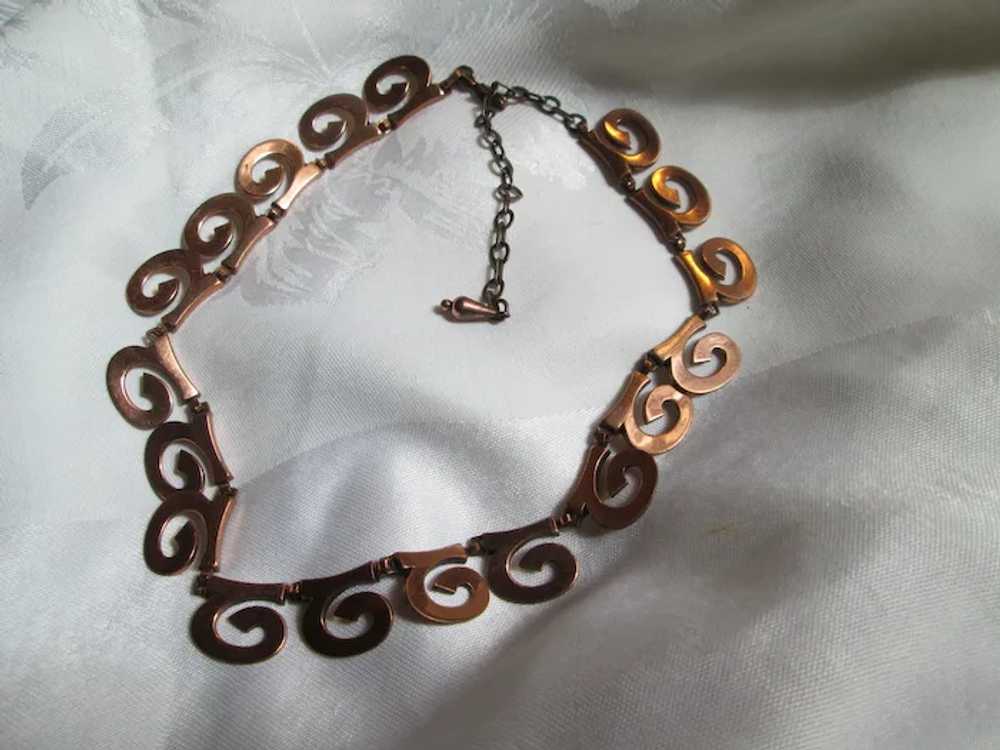 Renoir Stylized Copper C Linked Necklace, Bracele… - image 3