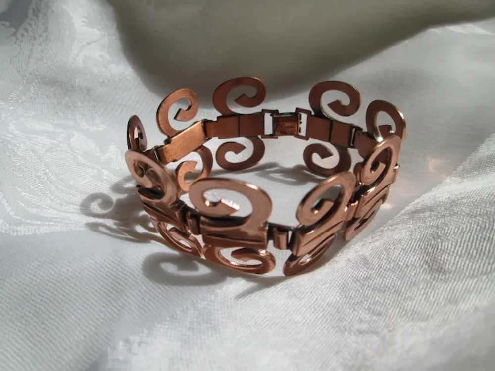 Renoir Stylized Copper C Linked Necklace, Bracele… - image 8