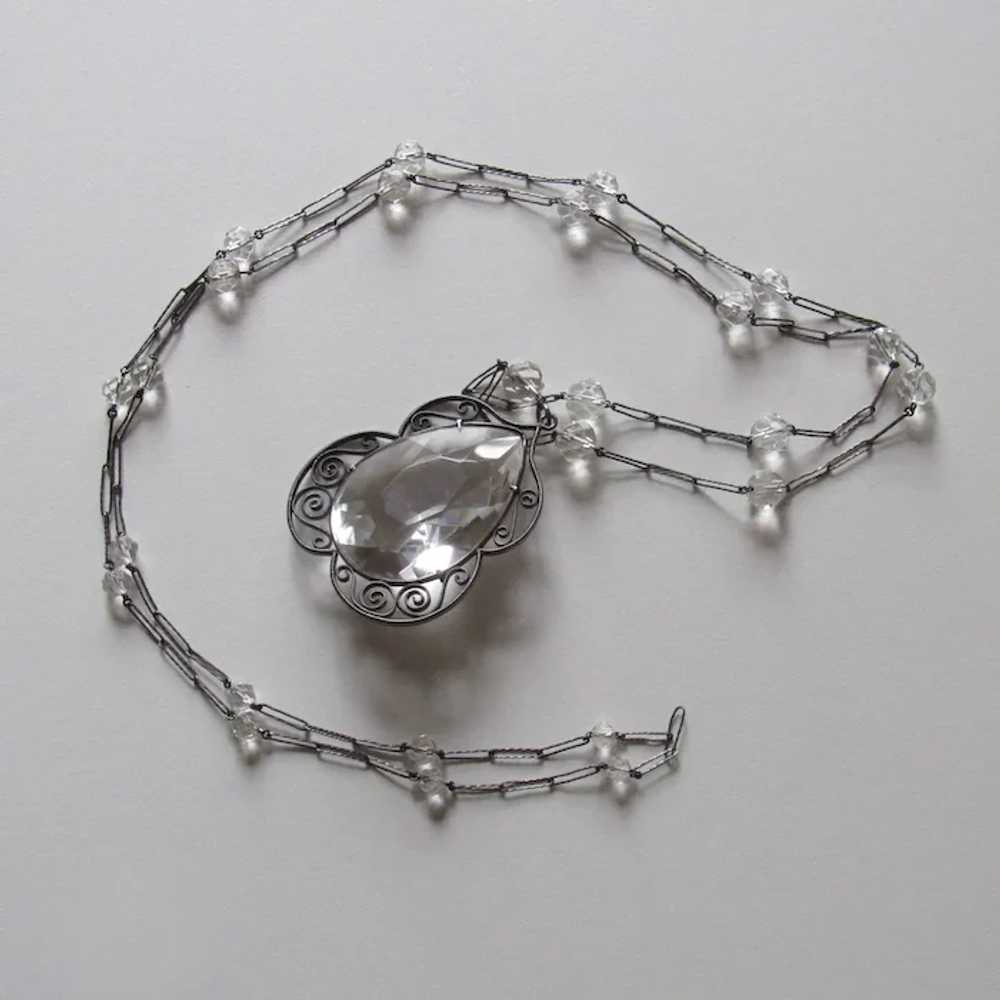 Antique Rock Crystal Sterling Silver Necklace - image 5