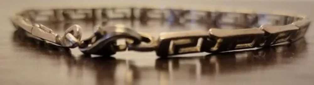 Vintage Sterling Silver Greek Key Design Bracelet - image 3