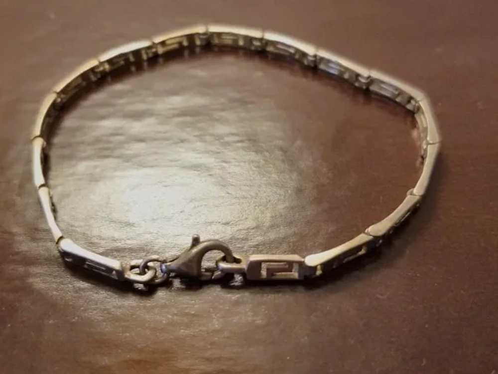 Vintage Sterling Silver Greek Key Design Bracelet - image 4