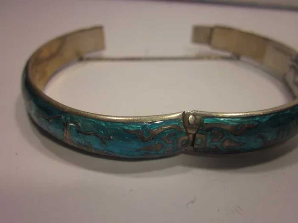 Sterling Silver Cloisonne Siam bracelet - image 9