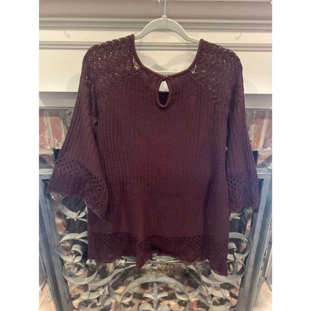 Other Lauren Conrad maroon crimson sheer sweater,… - image 3