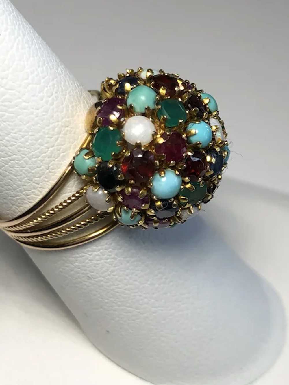 14K Yellow Gold Bombe Ring - image 4