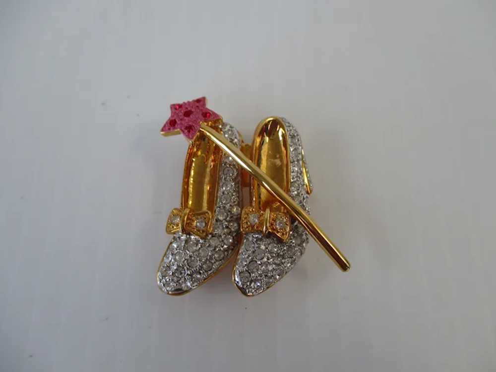Dorothy Wizard of Oz Slippers Wand Brooch Vintage - image 7